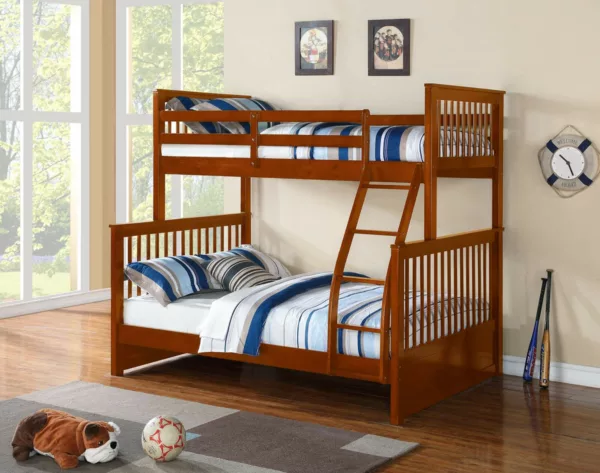 Honey Solid Wood Twin Over Full Convertible Bunkbed - B122-H | Homebay
