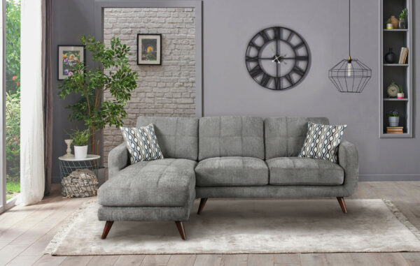 MA-9036GRYSSL - Morrison 2-piece Sectional with Chaise & Two Pillows